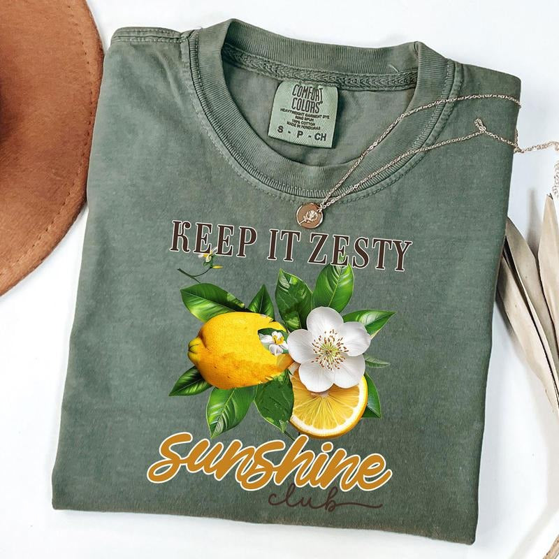 Comfort Colors Retro Keep it Zesty Sunshine Club Shirt, Lime T-Shirt, Vintage Fruit Label Tee Hoodie, Sweatshirt