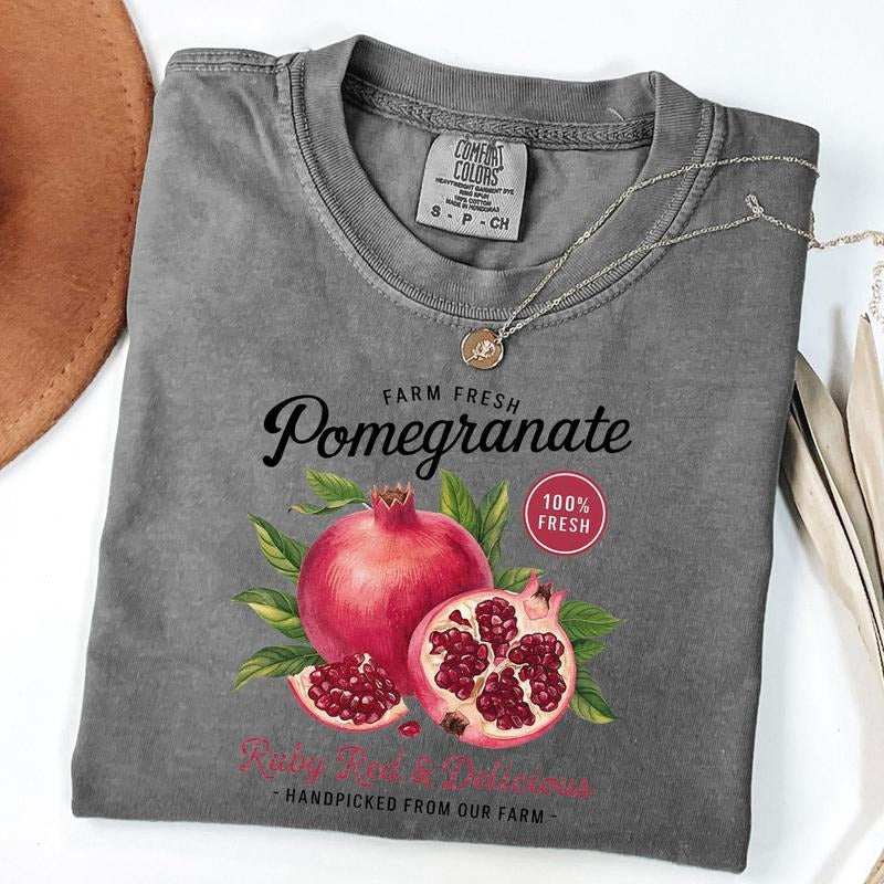 Comfort Colors Retro Pomegranate Commercial Graphic Shirt, Vintage Pomegranate T-Shirt, Unisex Cotton Tee, y2k Style T...