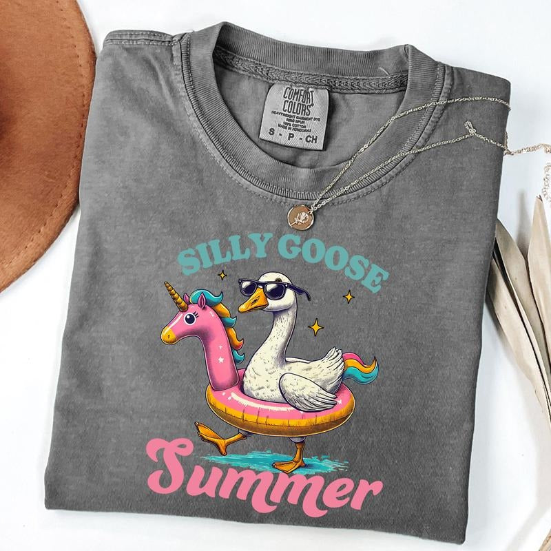 Comfort Colors Silly Goose Summer T-Shirt, Summer Vibes Tee, Funny Summer Shirt, Unisex T-Shirt Hoodie, Sweatshirt