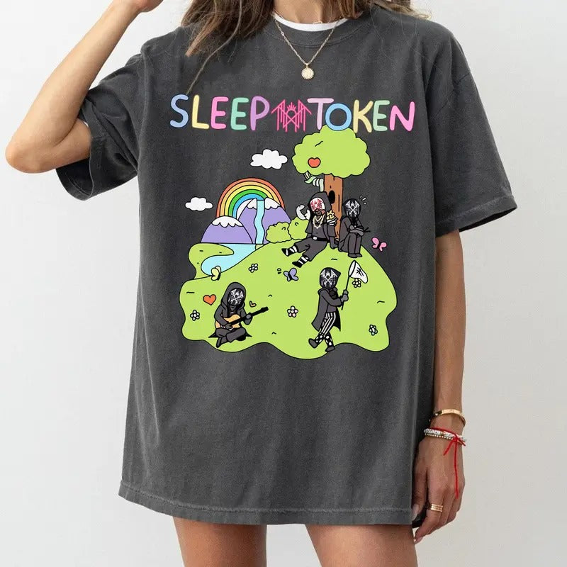 Comfort Colors Sleep Token Cowboy Rider Shirt Cute Rainbow T-Shirt Hoodie, Sweatshirt | TeeBloomCo.com