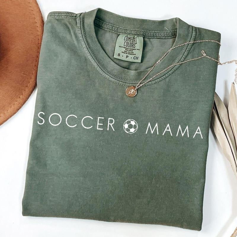 Comfort Colors Soccer Mama Shirt for Game Day - Soccer Mom T-Shirt - Soccer Tee For Mother's Day Gift