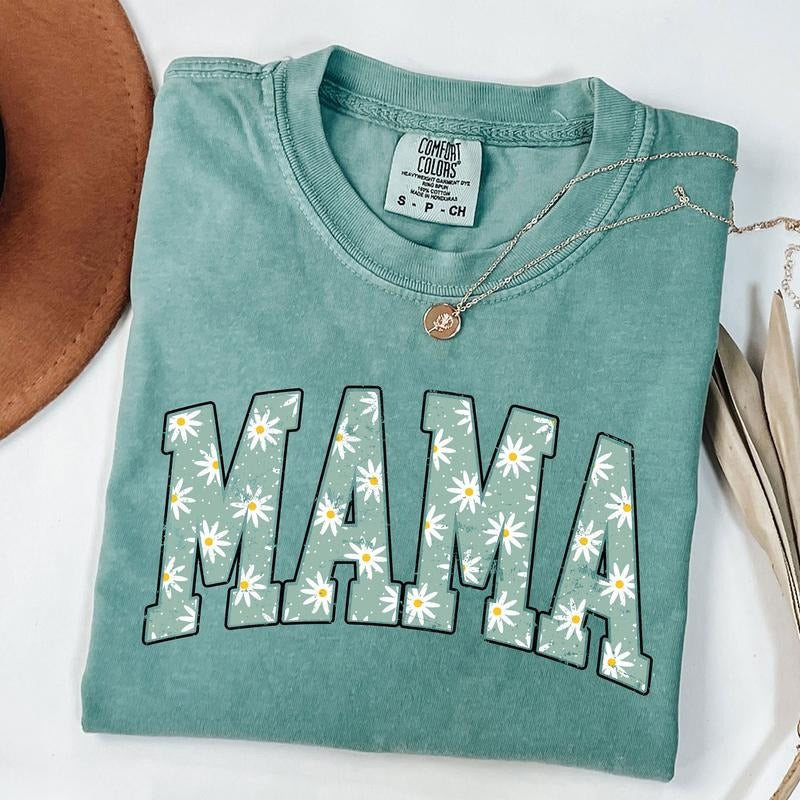 Comfort Colors Vintage Daisy Mama Shirt, Mama T-Shirt, Strong Woman Shirt, Gift for Mothers Day, Women's T-Shirt Hoodie,...