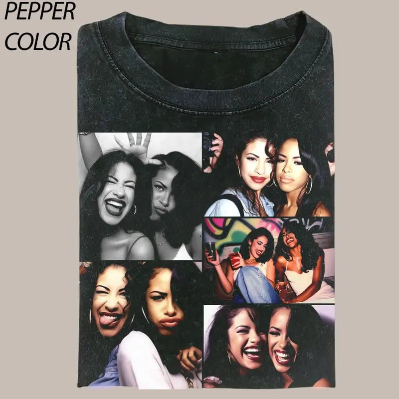 Comfort Colors Vintage Selena and Aaliyah Shirt, Aaliyah One in a Million Hoodie, Aaliyah Tee, Aaliyah Hiphop Sweatshirt,...