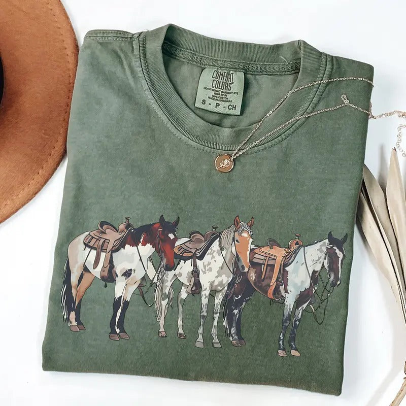 Comfort Colors Western Shirt, Horse Shirt, Western Graphic Tee, Cowgirl T-shirt, Horse Girl T Shirt, Ranch Girl Tee,...