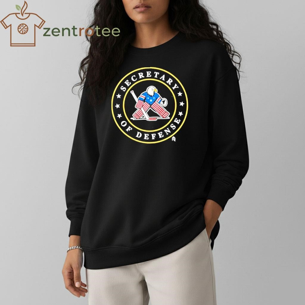 Connor Hellebuyck Secretary Of Defense Usa Hockey Olympic Games eagle cartoon tee