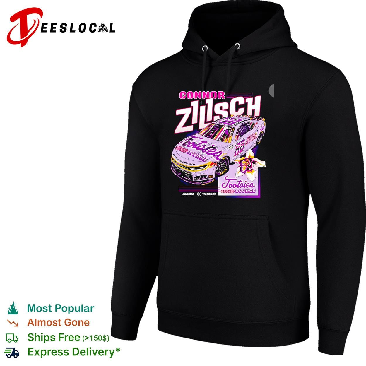 Connor Zilisch 68 Tootsies Orchid Lounge Trackhouse NASCAR graphic shirt