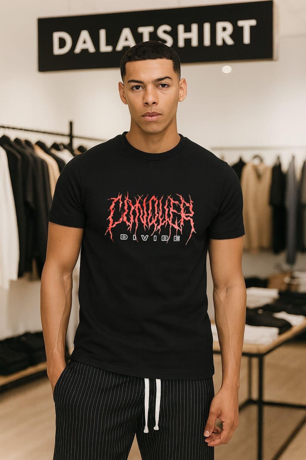 Conquer Divide Red Spiky Metal shirt
