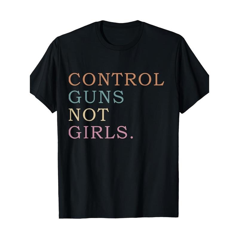 Control Guns Women'S Rights Advocacy T-Shirt - Knit Cotton Fabric, All-Season Crew Neck, Regular Fit with Geometric...