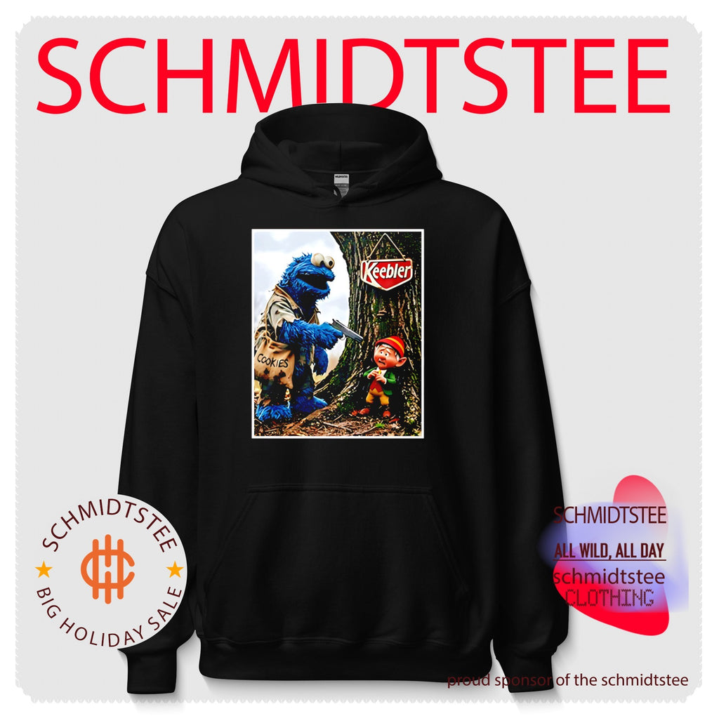 Cookie Monster Robbing Keebler Elf Tree Cookies Humor Shirt