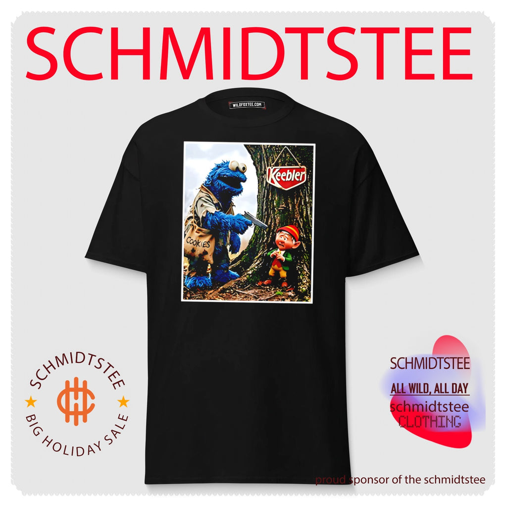 Cookie Monster Robbing Keebler Elf Tree Cookies Humor Shirt