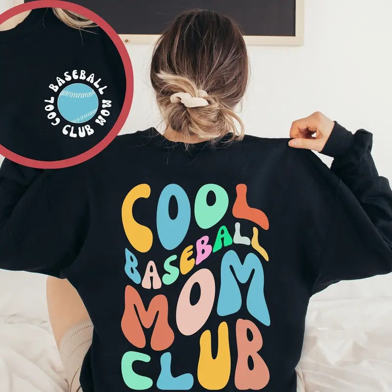 Cool Baseball Mom Club Sweatshirt Retro Baseball Mom Shirts Baseball Mom Life Game Day Baseball Hoodie Cute Baseball...