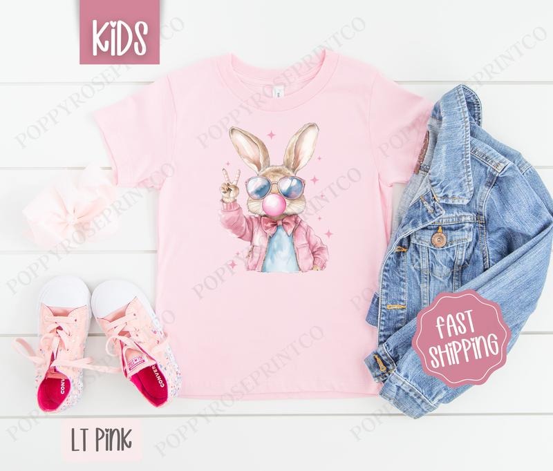 Cool Bunny Kids Shirt - Easter Children's Tshirt - Cute Youth Tee Gildan Hoodie, Sweatshirt | TeeBloomCo.com