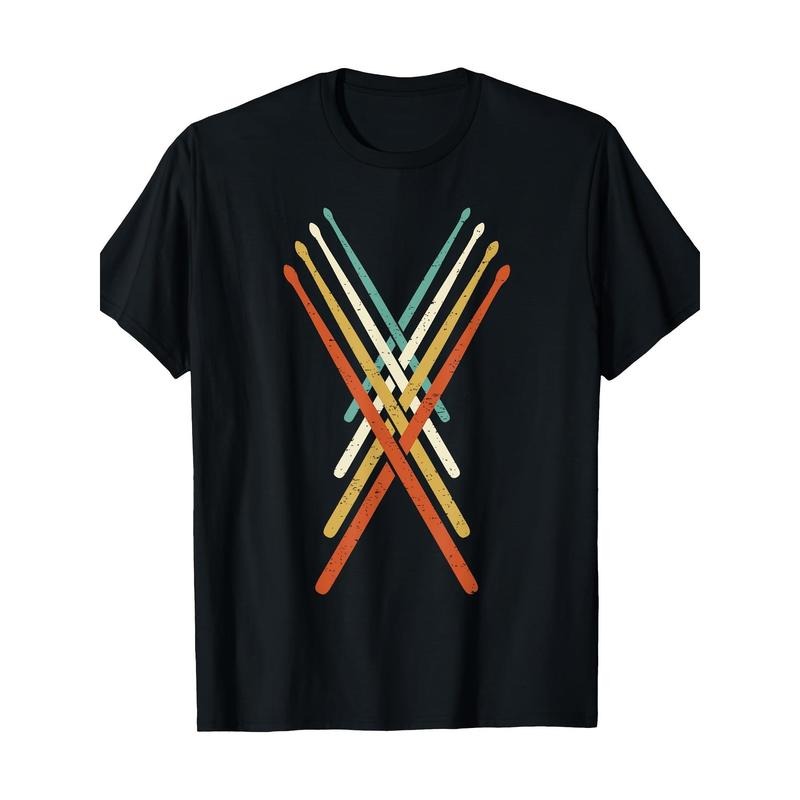 Cool Drum Stick Drummer Drum Percussion I Vintage T-shirt -100% cotton Made in USA Hoodie, Sweatshirt | TeeBloomCo.com
