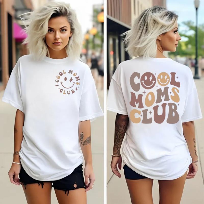 Cool Moms Club Double Side T Shirt, Cool Mom Tshirt, Mama Tee, New Mom Gift, Mom Shirt, Mothers Day Gift, Unisex Short...