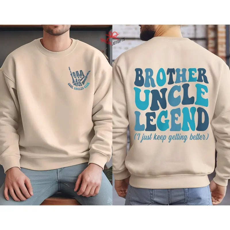 Cool Uncles Club Sweatshirt, Brother Uncle Legend, Uncle Shirt Gift, New Uncle Shirt, Uncle To Be Gift,Uncle Tia...
