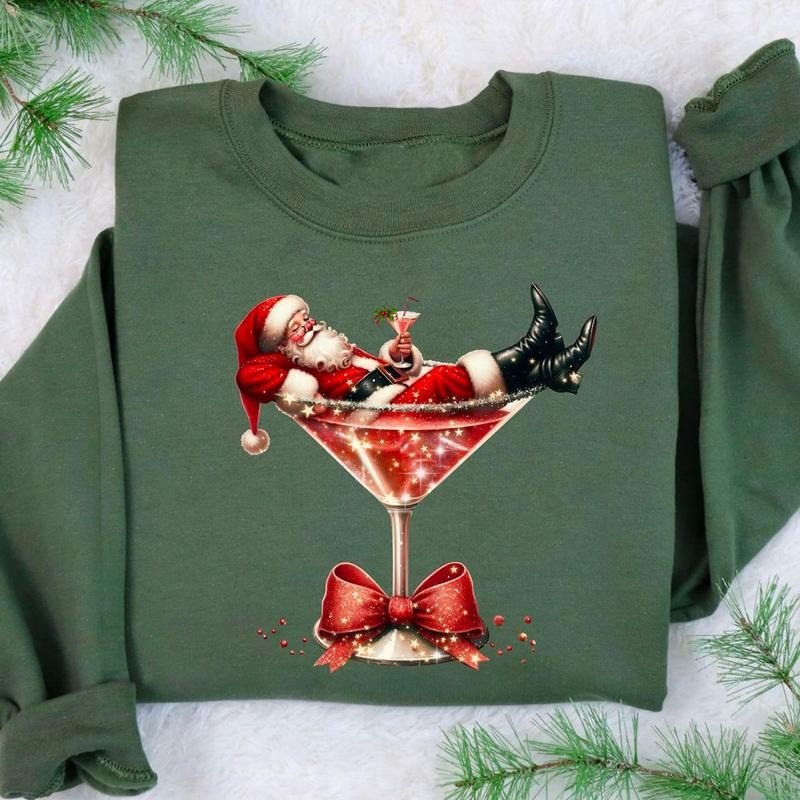 Coquette Christmas Drink Sweatshirt, Christmas Drink Shirt, Christmas Martini Hoodie, Christmas Social Club Sweatshirt,...
