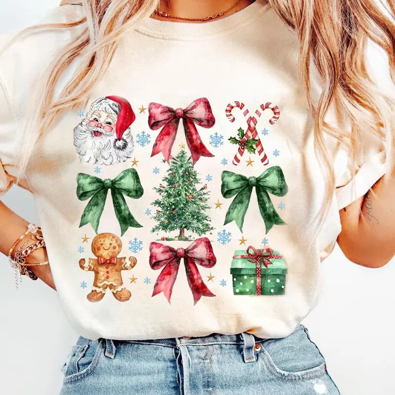 Coquette Christmas Shirt, Coquette Bow Shirt, Christmas Trending, Retro Holidays, Holiday vibes, Girly Christmas Hoodie,...