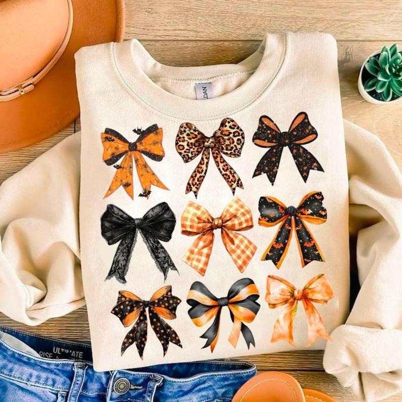 Coquette Halloween Sweatshirt | Halloween | Girly Halloween | Spooky Season | Halloween Vibes | Bows T-Shirts, Hoodie