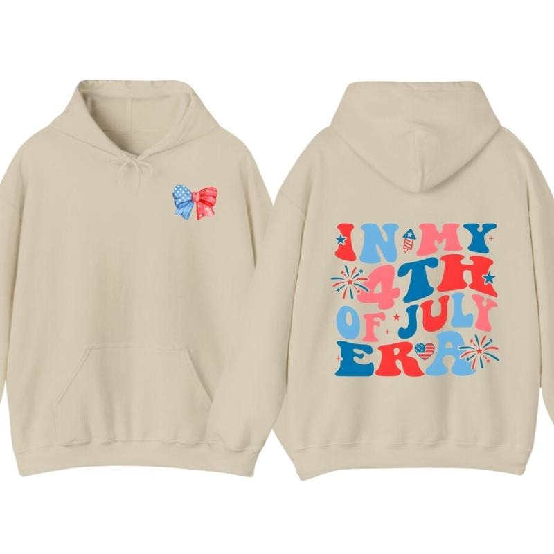 Coquette In My 4th of July Era Hoodie T-Shirt, 4th of July Independence Day Patriotic Graphic Tee, Fun 4th July Shirt,...