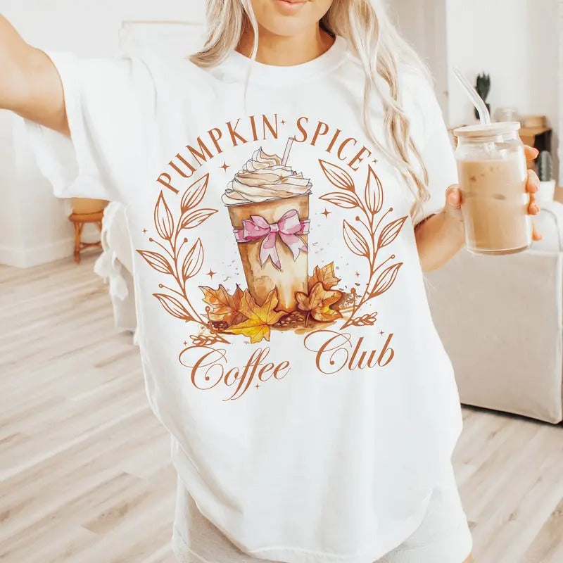 Coquette Pumpkin Spice T-Shirt, Coquette Pumpkin Spice Sweatshirt, Fall T-Shirt, Fall Sweatshirt, Trendy Fall T-Shirt,...