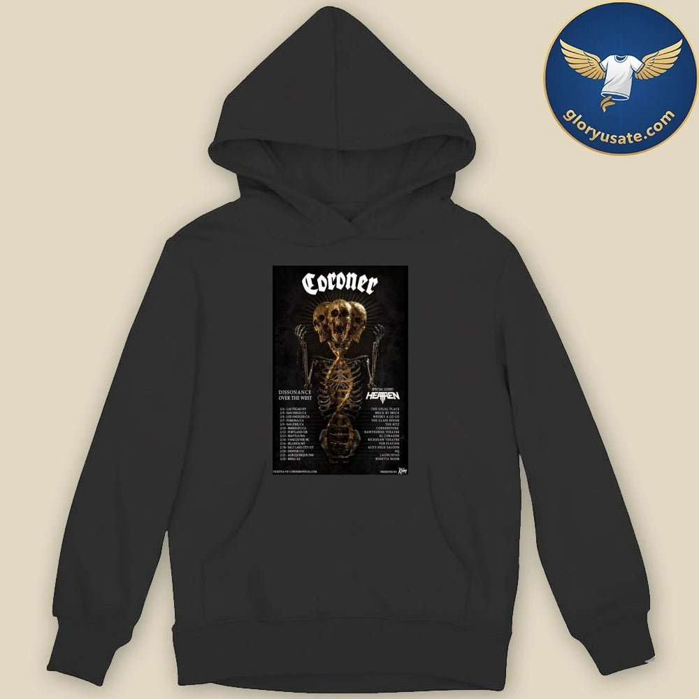 Coroner West Coast Tour 2026 Poster Shirt
