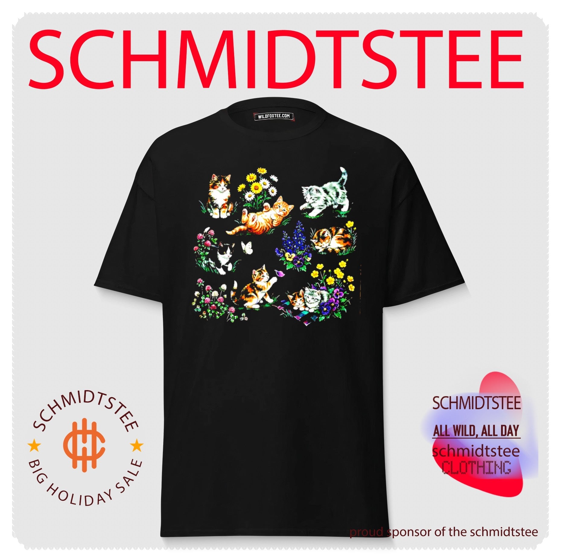 Cottagecore Cat Kittens and Wildflowers shirt