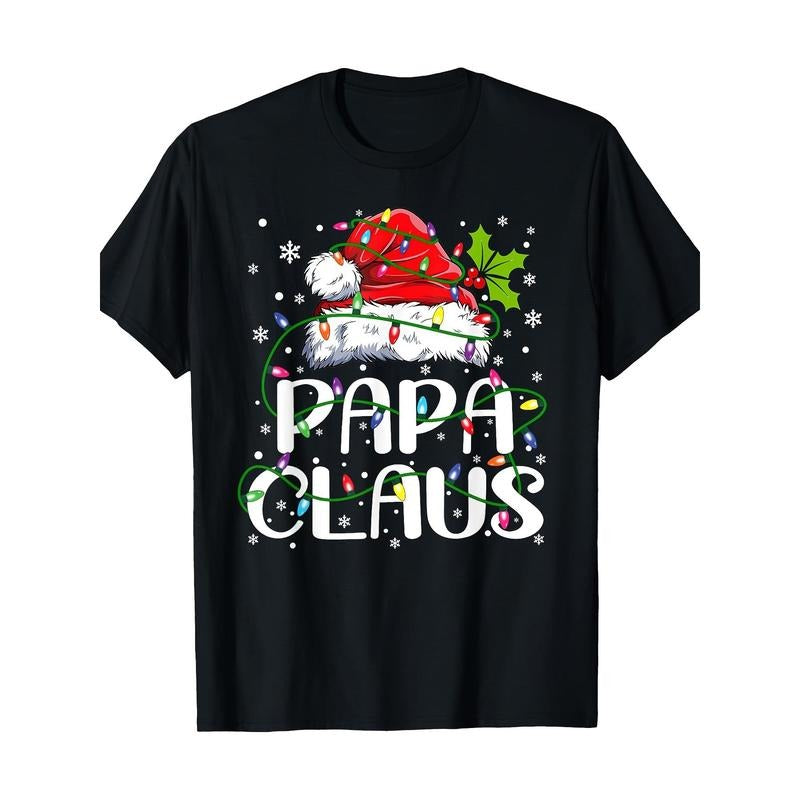 Cotton Papa Claus Christmas Lights Pajama Family Matching T-Shirt Made in USA Hoodie, Sweatshirt | TeeBloomCo.com