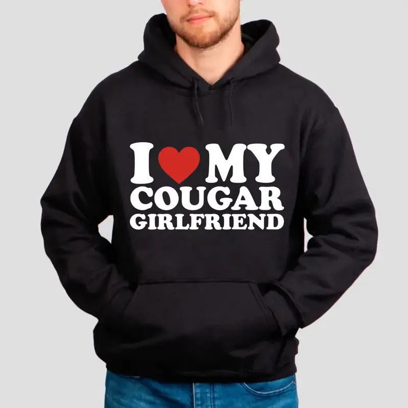 Cougar Girlfriend Tshirt, Cougar Love Tee, I Love My Cougar Girlfriend Sweatshirt, Funny Cougar Couple Gift, Unisex...