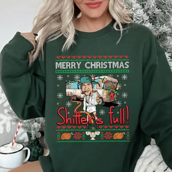 Cousin Eddie Shitter Full Christmas Vacation Movie Sweatshirt Fit Womenswear Fit Womenswear T-Shirts, Hoodie | TeeBloomCo.com