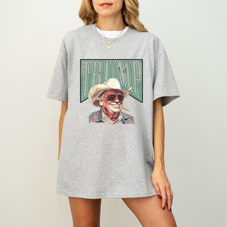 Cowboy Western Make America Great Donald Daddy Shirt, Trump President Shirt, Donald Trump Funny Shirt, Trump 2024 Tee,...