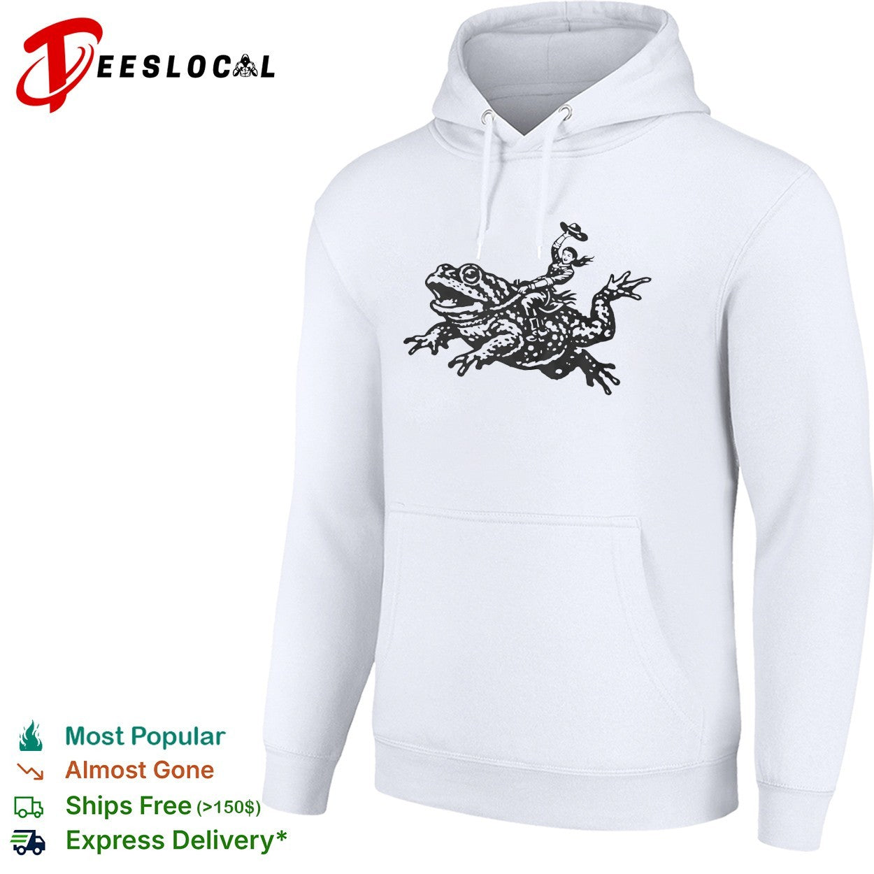 Cowgirl Riding a Toad Illustration Western Folk Art Pop Culture Apparel Shirt