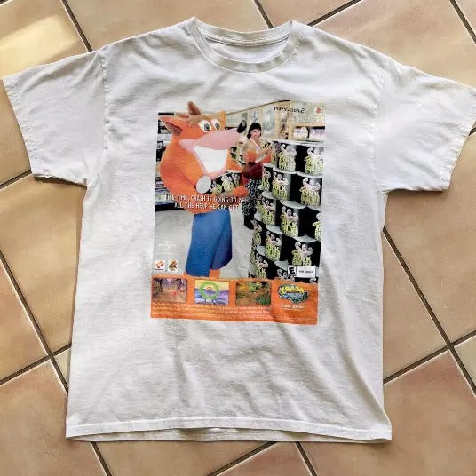 Crash Bandicoot Ad Campaign Vintage Gaming Unisex T-shirt, Y2k Shirt, Gift For Men Women Hoodie, Sweatshirt | TeeBloomCo.com