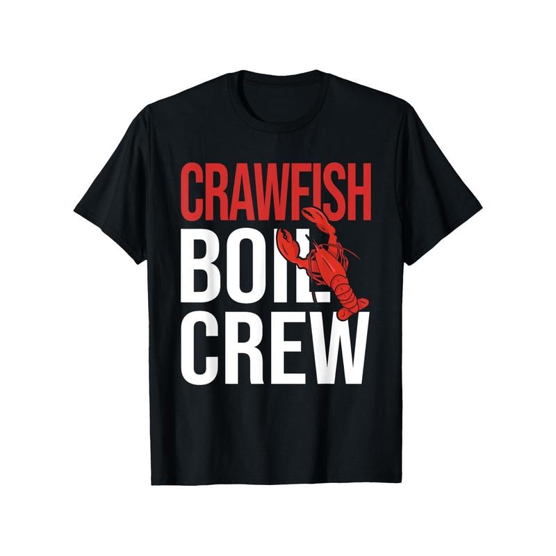 Crawfish Boil Crew Crayfish Sea Food Crawfish T-Shirt, 100% Cotton, Fabric Weight 180g, Casual Man Women T-shirts For...