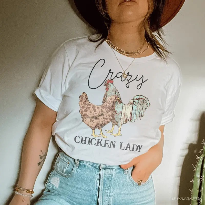Crazy Chicken Lady   -   T-Shirt Womenswear Comfort Top Hoodie, Sweatshirt | TeeBloomCo.com
