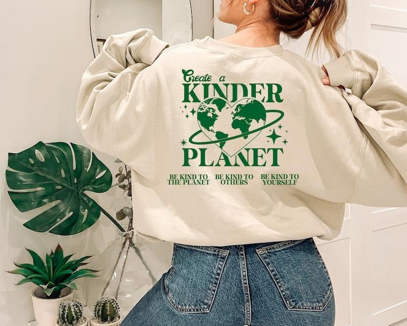 Create a Kinder Planet Hoodie, Heart Hoodie, Trendy Hoodie, Perfect gift, Aesthetic Clothes, Trendy Y2k  Hoodie and...