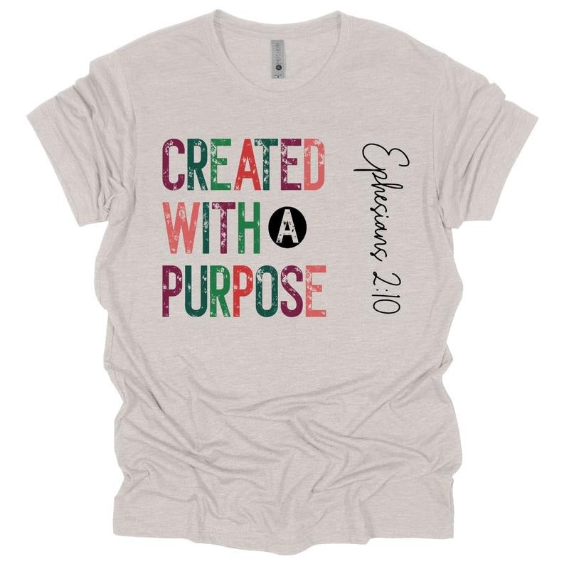Created With A Purpose Christian T Shirt Hoodie, Sweatshirt | TeeBloomCo.com