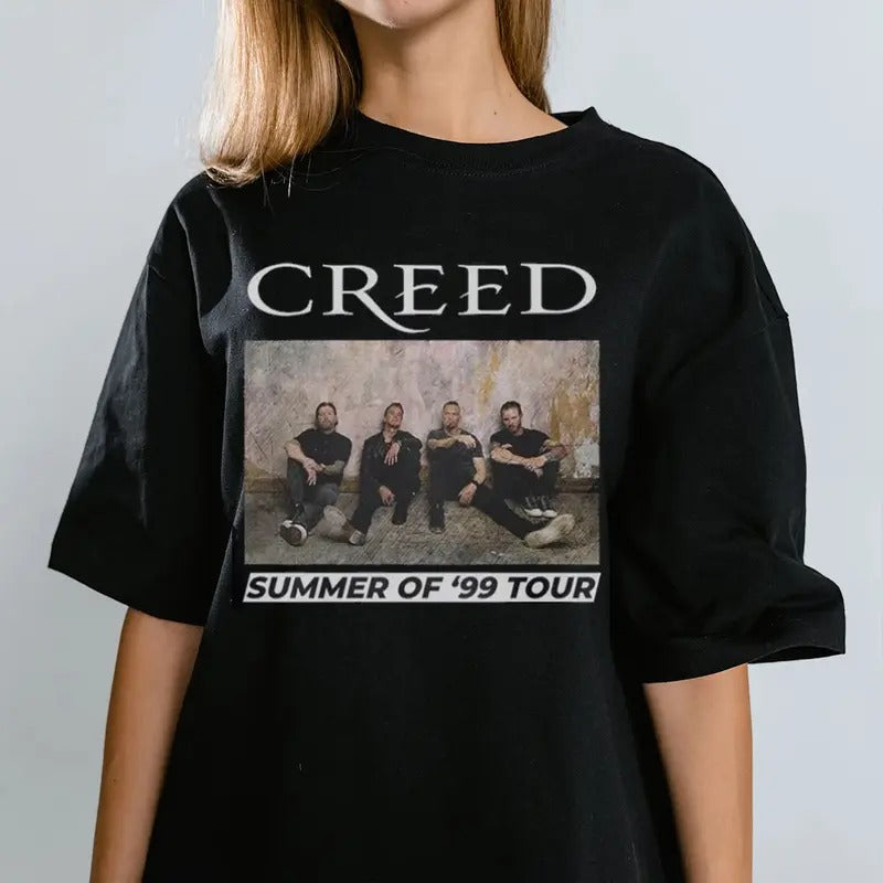 Creedd Metal T Shirt, Tour Merch, Vintage Rock Band Clothing, Concert Outfit, Unisex Short Sleeve Tee Shirt, Casual...