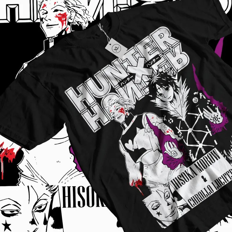 Crollo x Hisoka T-Shirt S-4XL Hunter X Hunter Manga Strip Anime Gift Shirt Tshirt S-4XL Hoodie, Sweatshirt | TeeBloomCo.com