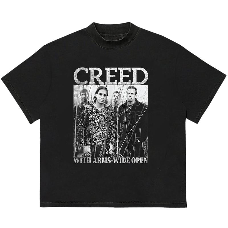 Crre.ed Band T-Shirt Trendy Fit Trendy, Viral, and On-Point Edgy Streetwear Hoodie, Sweatshirt | TeeBloomCo.com