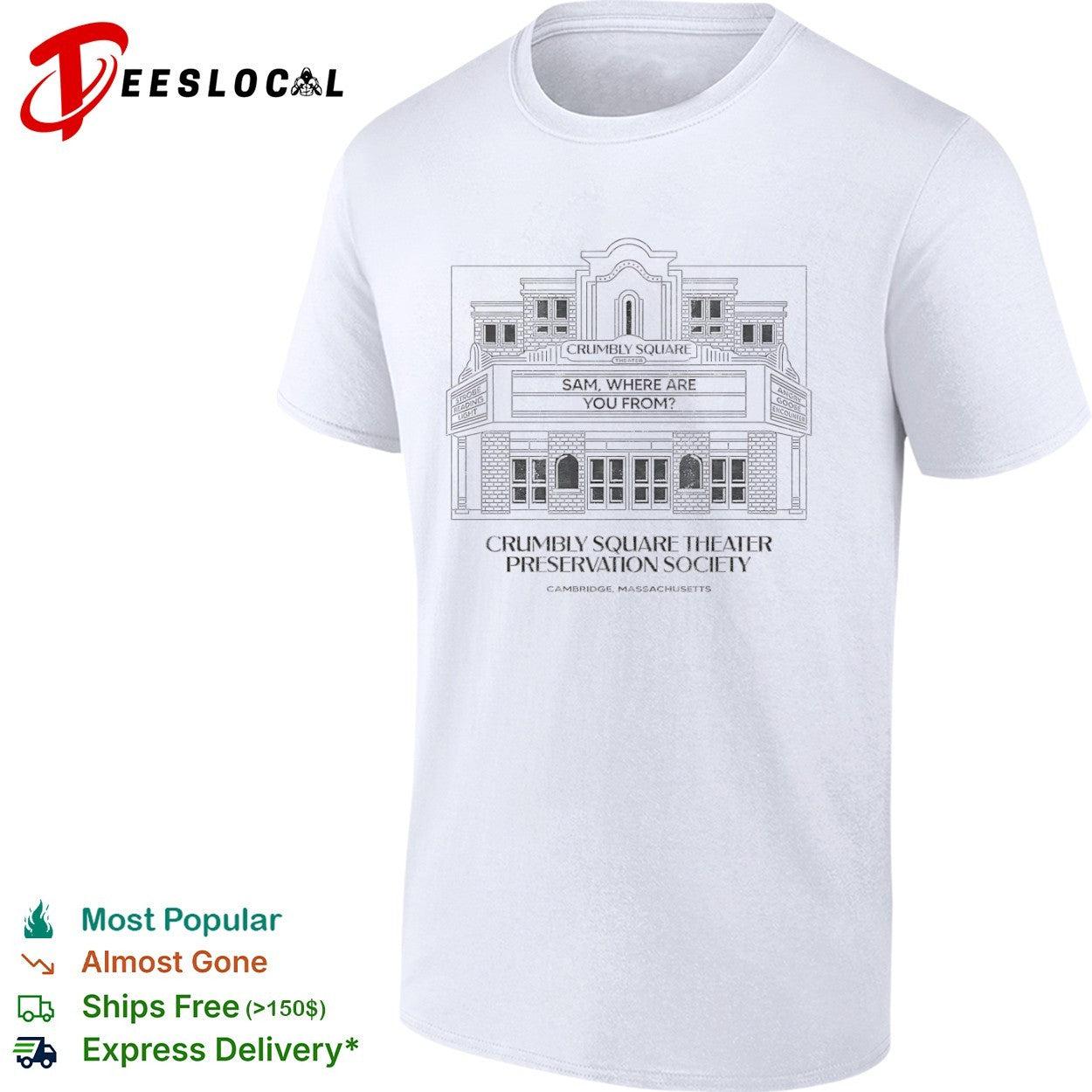 Crumbly Square Theater Sam Where Are You From Strobe Reading Light Angry Goose shirt