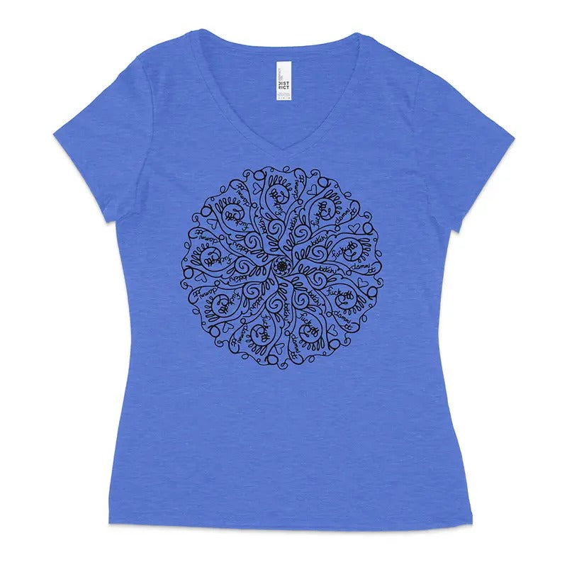 Curse Word Mandala Women's V-Neck TShirt (Ladies Fit) Hoodie, Sweatshirt | TeeBloomCo.com