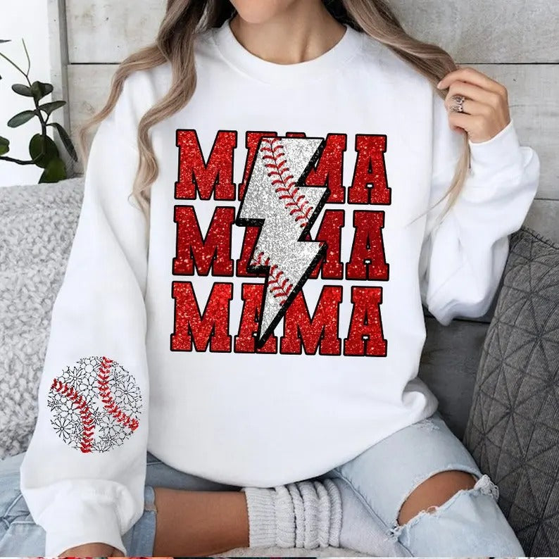 Custom Baseball Mama Shirt, Baseball Mom Shirt, Game Day Shirt Hoodie, Sweatshirt | TeeBloomCo.com