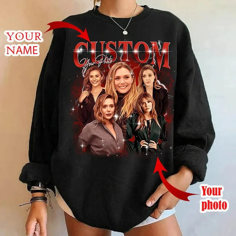 Custom Bootleg T-Shirt, Shirt With Girlfriend Face, Custom Photo Vintage T Shirts, Custom Your Own Bootleg Idea, Women's...