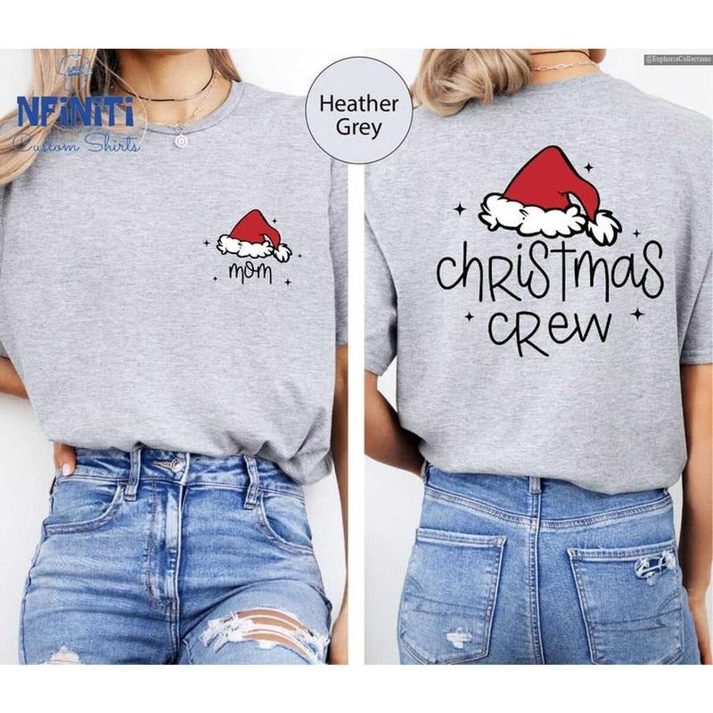 Custom Christmas T-Shirt, Sweater, Hoodie, Personalized Christmas Crew 2 Sided Shirt, Merry Xmas Party Family Gift Shirt...