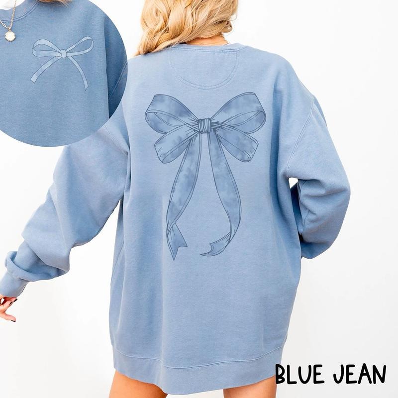 Custom Coquette Bow Sweatshirt, Trendy Oversized Shirt, Girly Coquette Bow Sweatshirt, Women Trendy Shirt, Bow...