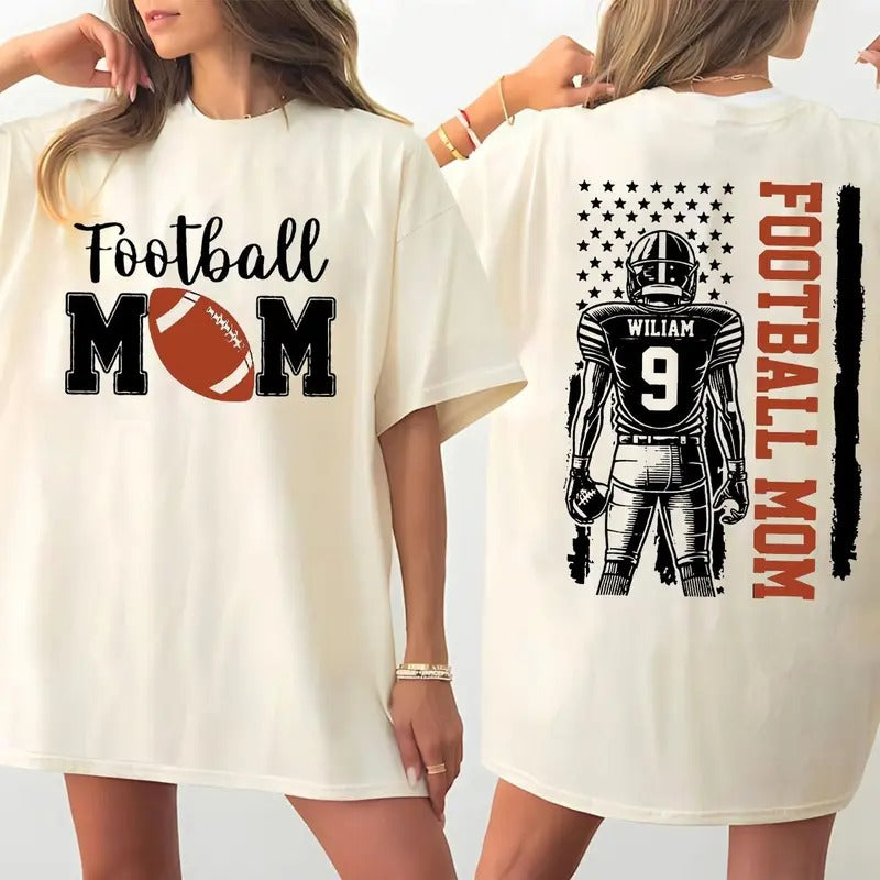 Custom Football Mom 2 Sides Shirt Retro Sports Unisex Streetwear For Men For Women Hoodie, Sweatshirt | TeeBloomCo.com
