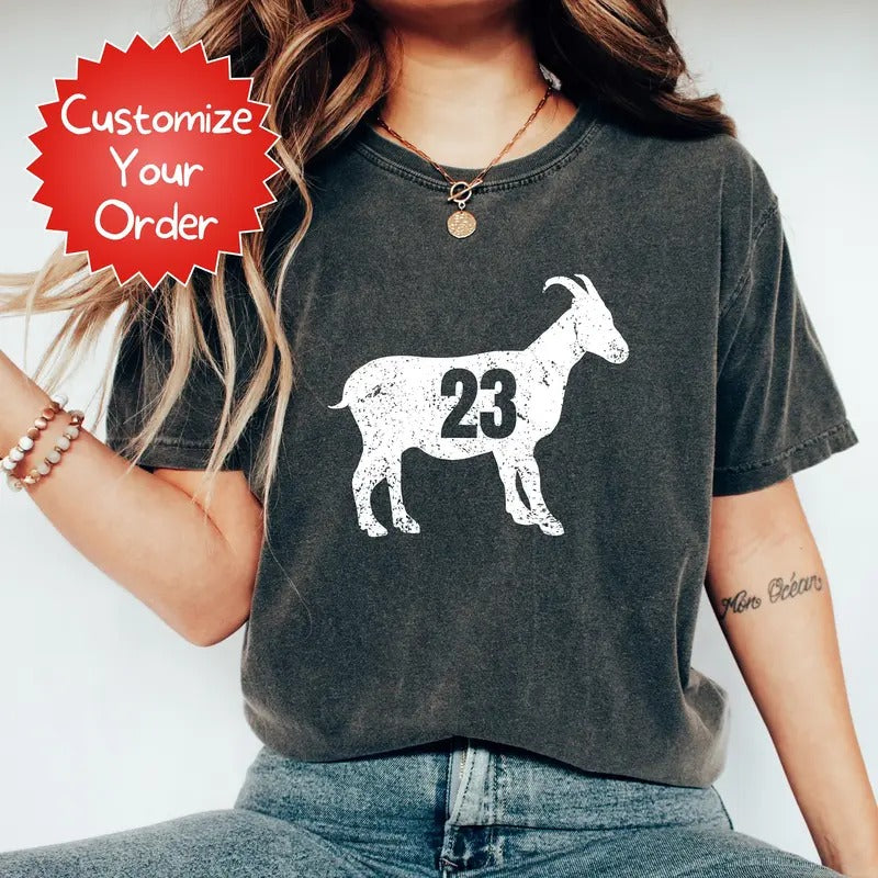 Custom Goat Shirt Sports Tee Sports Gifts For Mom Baseball Softball Basketball Football Soccer Volleyball Tennis Funny...
