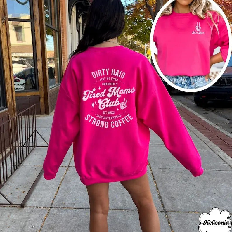 Custom Motherhood Sweatshirt, Funny Mom Sweatshirt, Tired Mom Club Sweatshirt, Funny Mom Gift, Mom Skeleton Crewneck,...