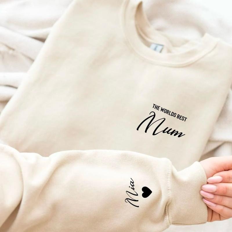 Custom Mummy Sweatshirt with Kid Name On Sleeve, Personalised Mom Sweatshirt, Mummy Est Jumper, Mom Sweater, Gift for...