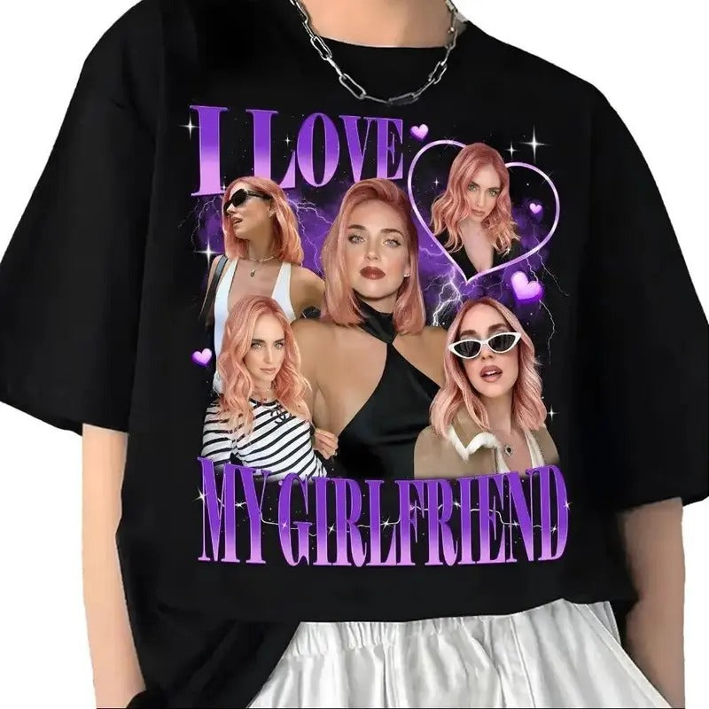 Custom Photo Valentine Gift I Love My Girlfriend Tee Shirt - Unisex 100% Cotton - Fabric Hoodie, Sweatshirt | TeeBloomCo.com